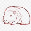 Unique Rodent Illustration A close-up illustration of a capybara's face, showcasing its distinctive features.