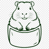 South American Rodent Graphic A large rodent with a distinctive appearance, typical to the grasslands of South America.
