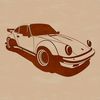 A scalable graphic representation of a car, suitable for various design applications.