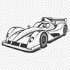 Fast Lane Clip Art Detailed illustration of a speeding vehicle designed for racing competitions.