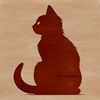 Cartoon Cat Silhouette A cartoon-style illustration of a domesticated animal sitting on its haunches.