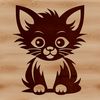 Sitting Kitty SVG Graphic SVG illustration of a sitting cat as a vector graphic.