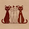 A simple illustration of a domesticated cat with a curved body and short legs.