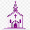 Simple Vector Church Building Design A simple vector illustration of a Catholic church building with traditional architecture.