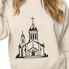 Simple Catholic Church SVG Design A simple illustration of a traditional Catholic church with a distinctive design.
