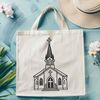 Beautiful SVG Clip Art of a Church Building A detailed illustration of a traditional Catholic church with a simple yet distinctive design.