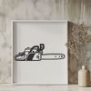 Free Cutting Machine Clip Art Image A graphic illustration of a chainsaw tool with sharp blades.