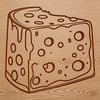 Beautiful Wedge-Shaped Cheese Icon A graphic representation of a wedge-shaped piece of cheese in vector format.