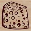 Simple Cheese Icon SVG A simple cheese icon created as a scalable vector graphic (SVG) for digital use.