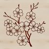 Cherry Blossom in Full Bloom SVG A vector graphic representation of a single cherry blossom flower in full bloom, suitable for digital use.