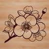 Cherry Blossom SVG Design An ornamental vector design featuring a single cherry blossom with delicate petals and branches.