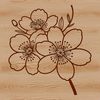 Vector Design Cherry Blossom Template A delicate illustration of a cherry blossom in full bloom, ideal for digital design and craft projects.