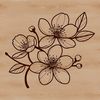 Beautiful Sakura Blossom SVG Illustration A stylized vector graphic of a single sakura blossom against a white background.