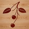 A realistic illustration of a single cherry fruit, suitable for design and crafting purposes.