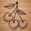 Fresh Cherry Fruit SVG Graphics A digital illustration of a cherry fruit in a stylized format.