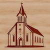Vector illustration of a church building with detailed architecture, suitable for digital design projects.