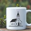 Beautiful SVG Church Structure Icon An SVG vector graphic representation of a traditional religious church structure.