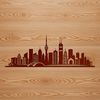 Urban Landscape SVG Design A digital representation of a city skyline, rendered as a scalable vector graphic (SVG) for easy customization.