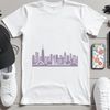 Modern Metropolis Design Illustration of a city skyline with tall buildings and bustling streets.