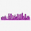 An urban landscape illustration featuring a city skyline with tall buildings and bustling streets.
