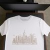 Beautiful Cityscape Vector Artwork Illustrated city skyline with modern skyscrapers and bustling streets.