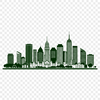 An urban landscape featuring a city skyline with iconic skyscrapers and buildings.