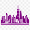 Urban Landmark Silhouette An SVG map of a metropolitan area with skyscrapers and urban architecture.