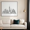 Sunset Cityscape Vector Art A detailed illustration of a city skyline at sunset, created in vector format.