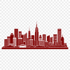 A stylized city skyline illustration created as a scalable vector graphic for digital use.