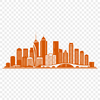 A detailed city skyline illustration with various buildings and skyscrapers.