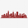 A digital city skyline illustration created in vector format.