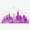 City Skyline Illustration Design An urban cityscape with skyscrapers, roads, and buildings, presented as a vector graphic.