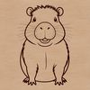 A large South American rodent, the capybara is depicted in this vector graphic illustration.