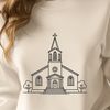 Elegant Baptist Church Illustration An SVG vector design featuring a classic Baptist church architecture, suitable for various applications.