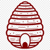An SVG graphic representation of a beehive with intricate details.