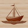 Beautiful Sailboat Clip Art A detailed illustration of a sailboat with bold lines and simple shapes.