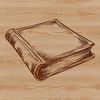A digital illustration of a classic book with pages and cover.
