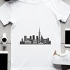 Modern Metropolis Skyline Design A detailed illustration of a city skyline with towering skyscrapers and urban landscape.