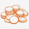Stacked Coins Vector Illustration Illustrated design of stacked coins with various denominations in a vector format.