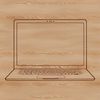 Modern Laptop Graphics Computer graphics illustration of a modern laptop with technology elements.