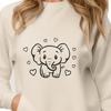 SVG Illustration of an Elephant with Heart Motif A stylized illustration of an elephant featuring love hearts, suitable for vector art design.