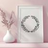 High-quality clip art illustration of a circular floral wreath made using SVG technology.