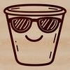 A stylized cup design suitable for vector art projects.