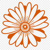 Beautiful Floral Outline Vector graphic of a single daisy bloom in outline form for use in digital design projects.