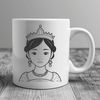 Female royalty character designed as a clip art vector image.