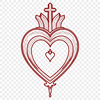 A stylized icon of the Sacred Heart, suitable for various design applications.