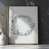 A decorative floral wreath design made with vector shapes, ideal for digital crafting and cutting machine applications.