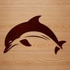Beautiful Sea Creature Artwork A detailed illustration of a dolphin in the ocean, featuring a marine animal.