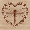 Beautiful Dragonfly Clip Art Vector Image A colorful dragonfly with love hearts surrounding its body, suitable for use in digital design.