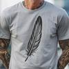 Free Stylized Feather SVG Design A stylized illustration of a feather made from vector lines and shapes, suitable for digital design and cutting crafts.